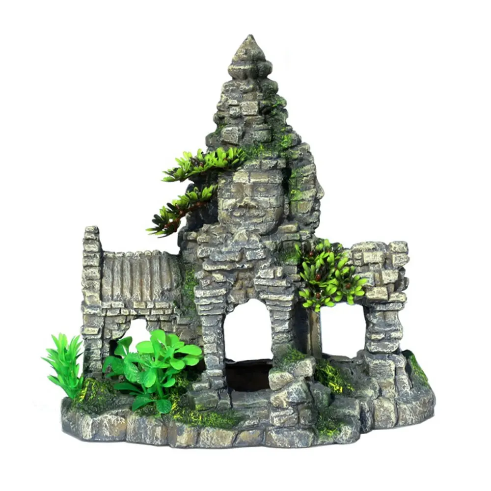 Fish Tank Landscaping Rockery Aquarium Decoration Landscaping Accessories Shrimp Shelter House Ornament Resin Crafts Decor