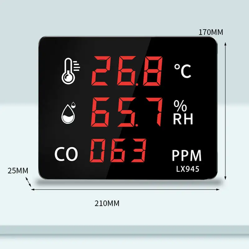 Gas Detector CO Analyzers With Air Quality Sensor For Home And Wine Cellar Digital Thermometer Outdoor