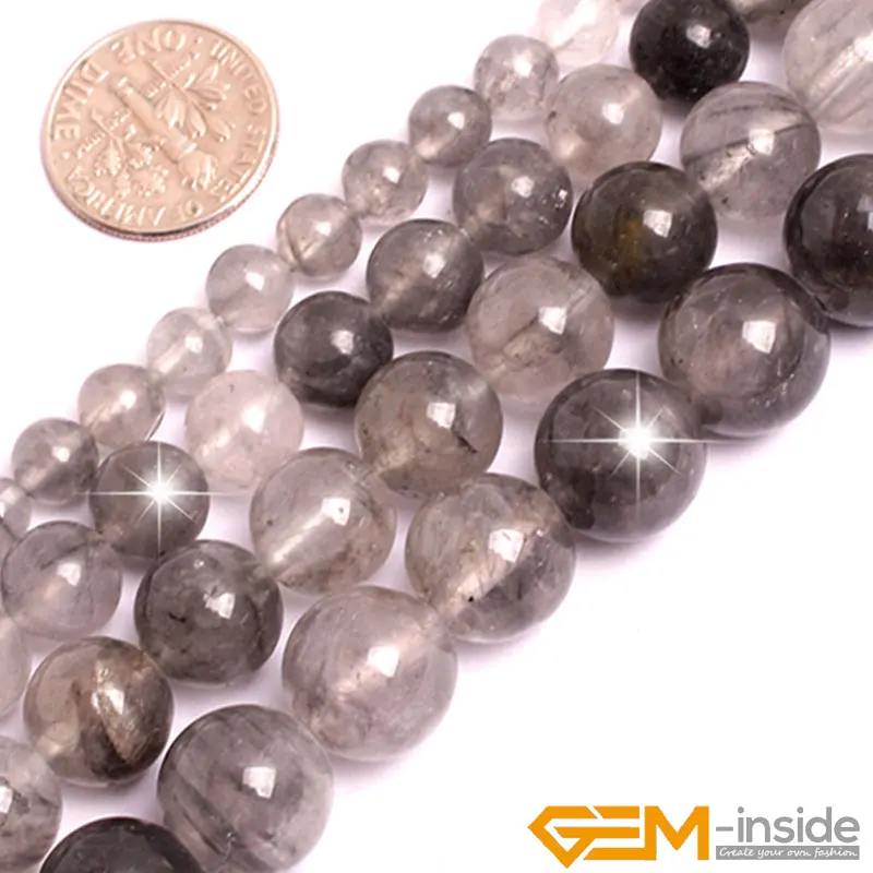 Natural Stone Cloudy Quartzs Round Bead For Jewelry Making Strand 15 inch DIY Fashion Bracelet Necklace Jewelry Loose Beads