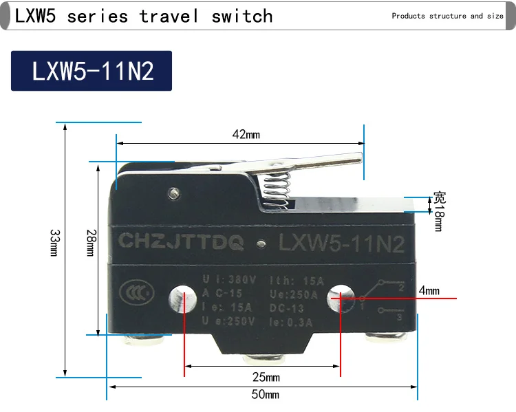 CHZJTTDQ Reise-Endschalter Mikroschalter LXW5-11G1 G2 Q1 Q2 N1 N2 Kupferpunkt-Positionierungsschalter – Detail 13