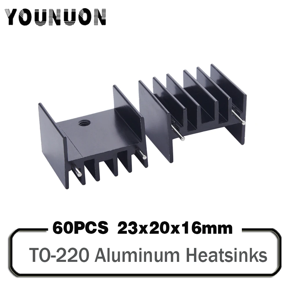 

60PCS 23*20*16MM Aluminum Heatsink Radiator Heat Sink Cooling For Electronic Chip IC Heat Sink Transistor Radiator TO220 2pins