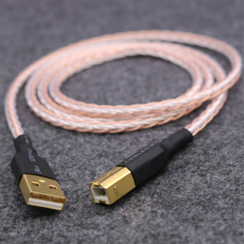 HiFi DIY OCC 7N Silver OFC Copper Conductor USB A To B Audio Digital Cable