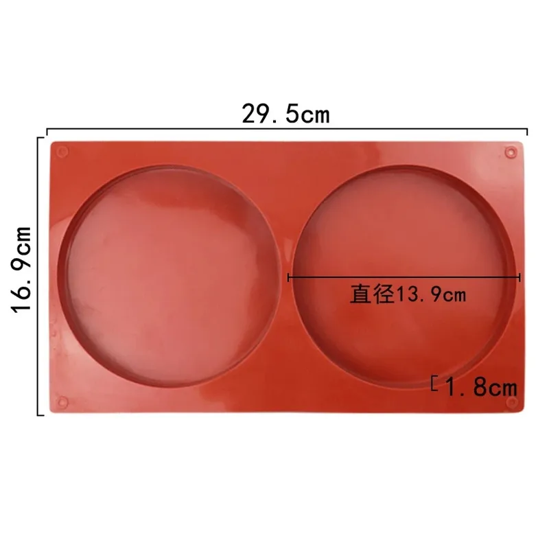 2 Cavity Flat Round Disc Silicone Mold Shallow Cylinder Cake Fondant Mould Chocolate Fondant Pan Mousse Baking Tray Tools