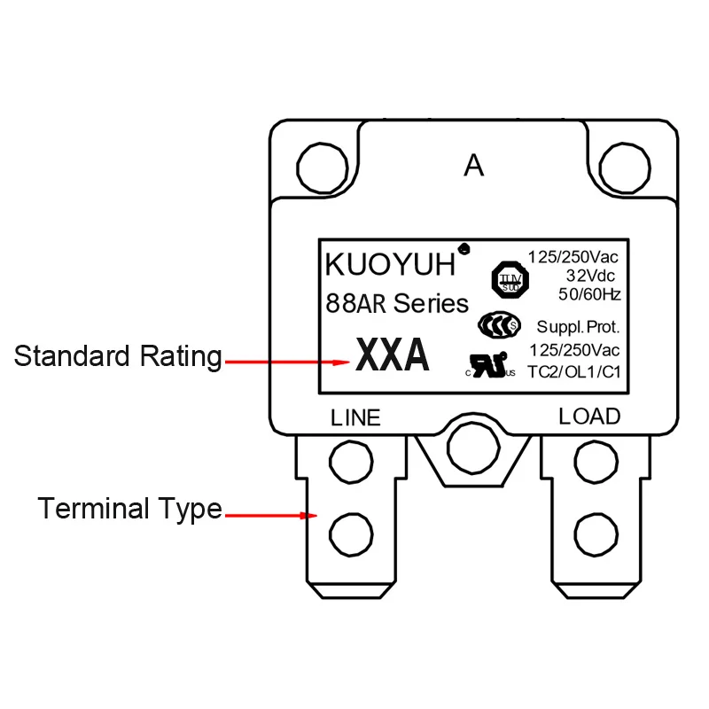 88AR 3A 4A 5A 7A 8A 9A 10A 11A 12A 13A 14A 15A Automatic Reset Circuit Breaker Overload Switch Over Current Protector for KUOYUH