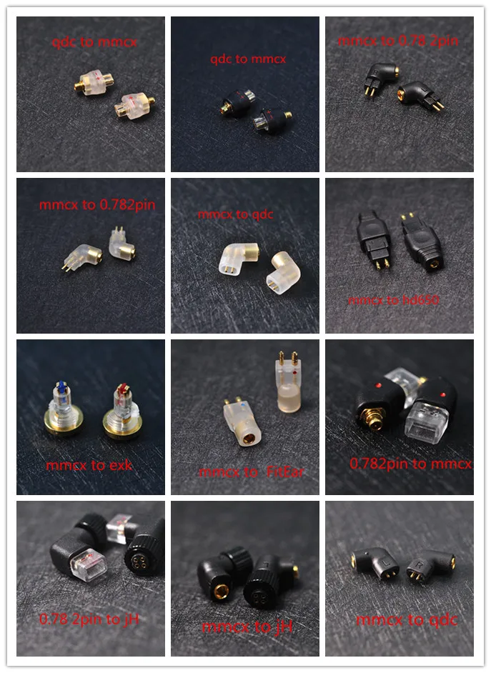MMCX 0.78 2pin QDC fitear JH exk hd650 pin do konwersji plugin