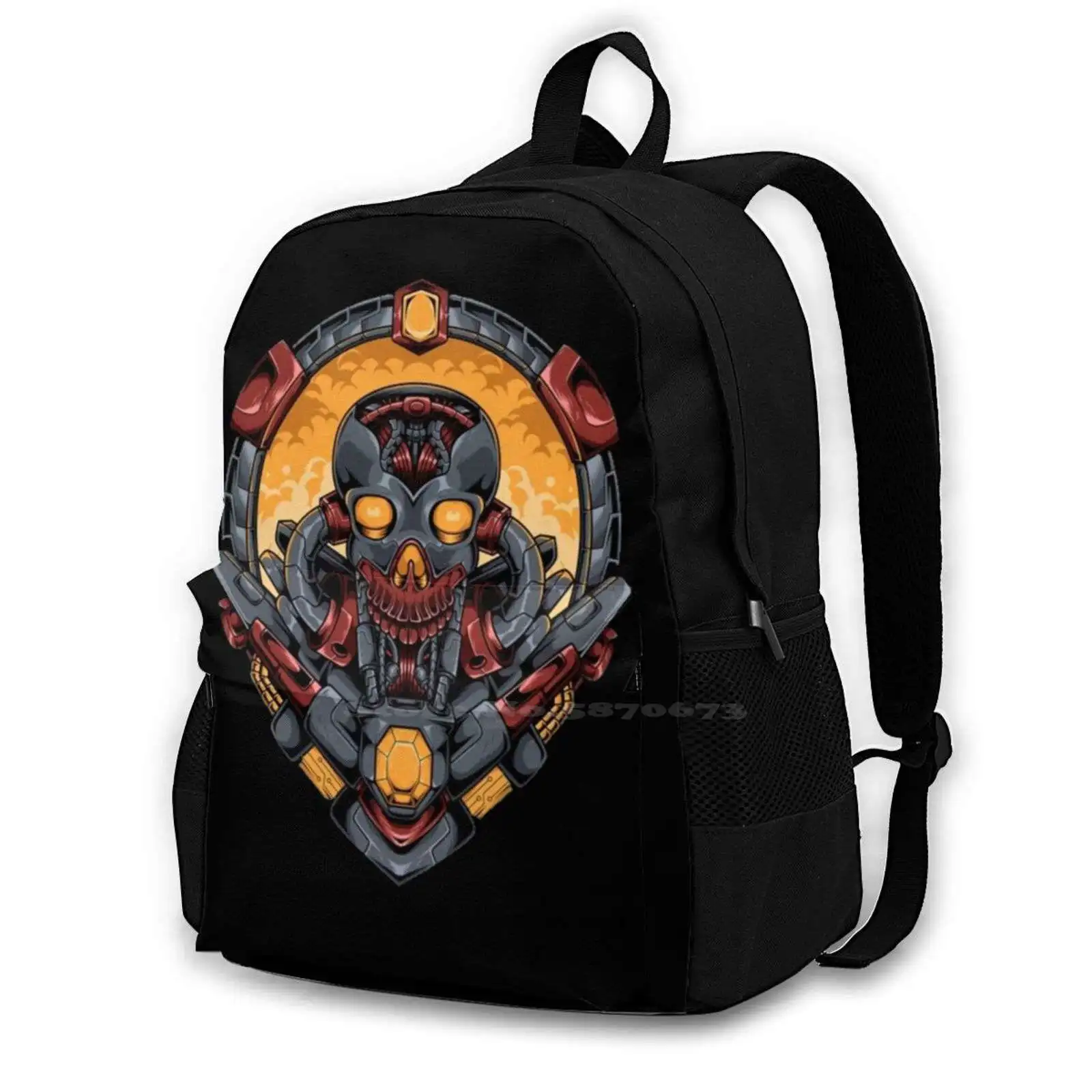 

Skull Head Robotic Backpacks For School Teenagers Girls Travel Bags Skull Svg Harlock Skull Skeleton Death Scary Spooky Witch