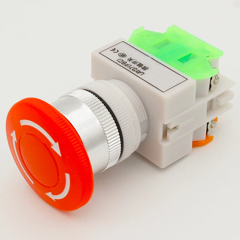 LHLL-Rot Pilz Kappe 1NO 1NC DPST Notfall Stop Push Button Schalter AC 660V 10A