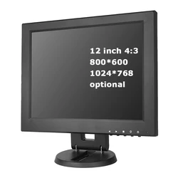 12 inch 4:3 cheap lcd monitor 800*600 1024*768 home security vga hdmi monitor with speakers