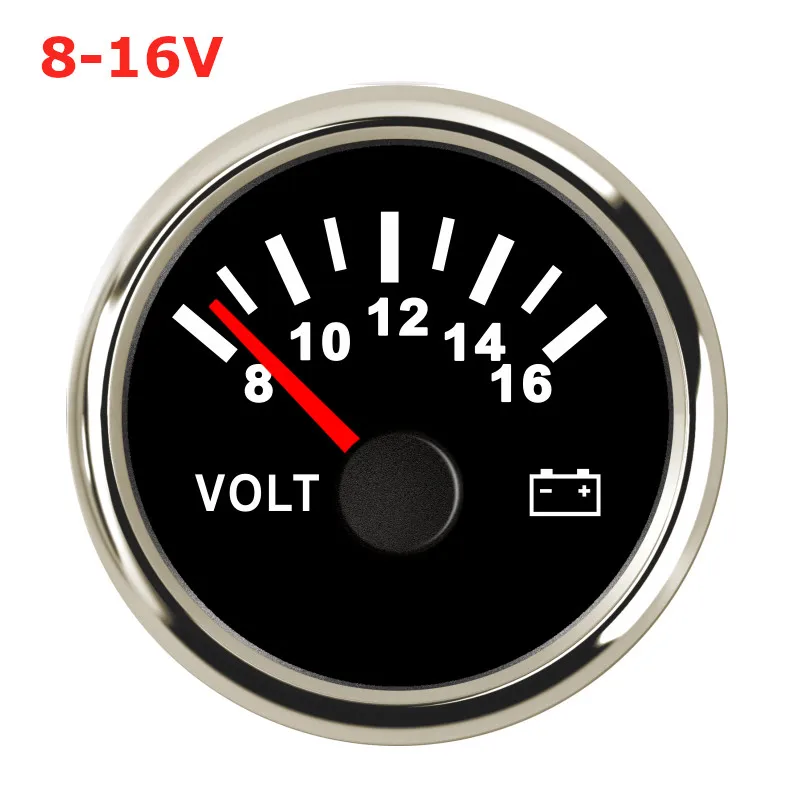 Custom 52 mm Marine Voltmeter Volt Meter Gauge 8-16 Volts For Car Motorcycle Red Backlight 12V 24V fit for BMW e60 For Audi A4