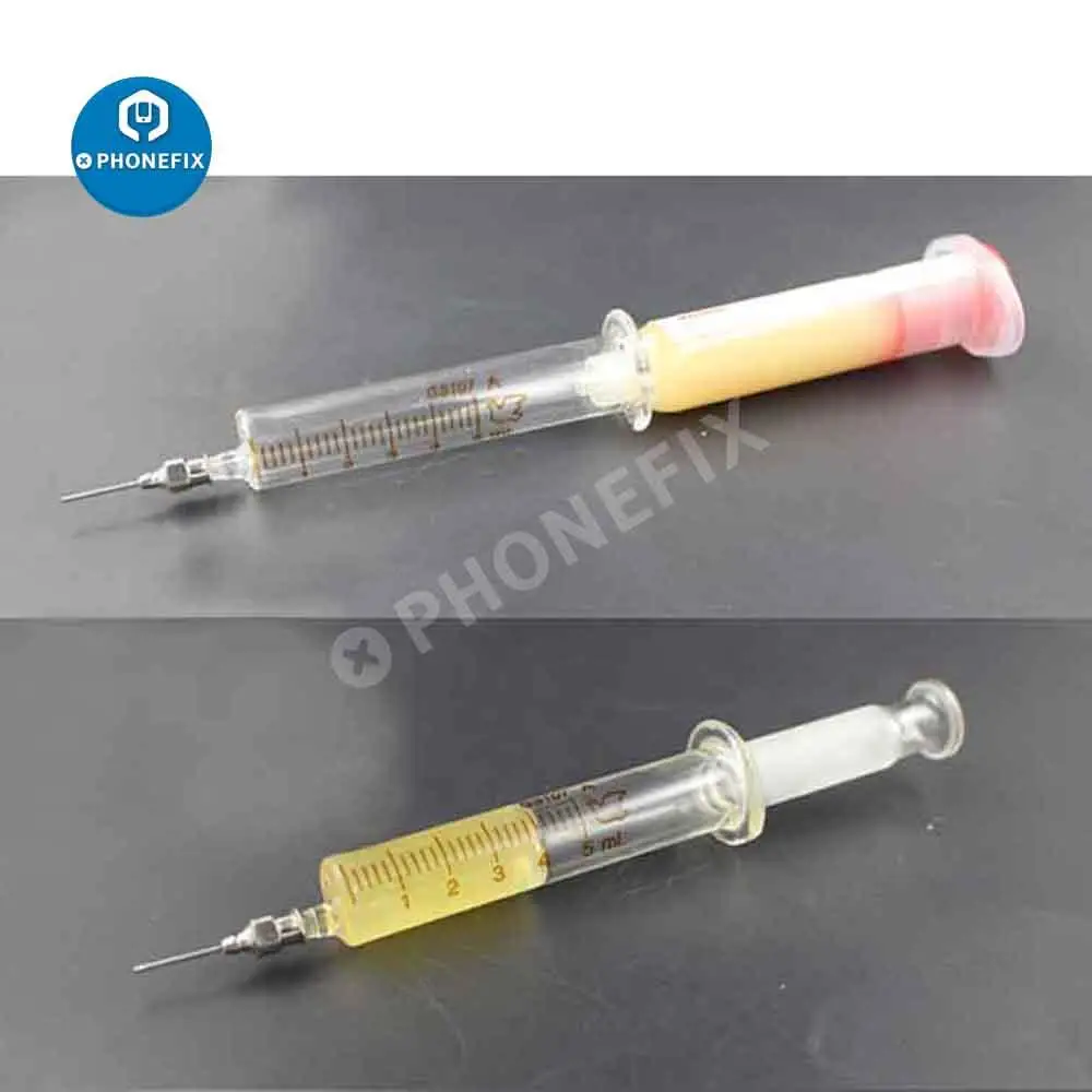 Glass Syringe Mobile Phone Repair Special Welding Oil Welding Container Syringe Metal Needle 5ml 10ml Syringe