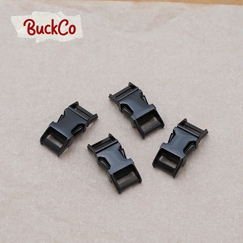 1pc Release buckle kirsite 10mm strap webbing garments DIY pet collar parts durable security lock plated metal Black buckle