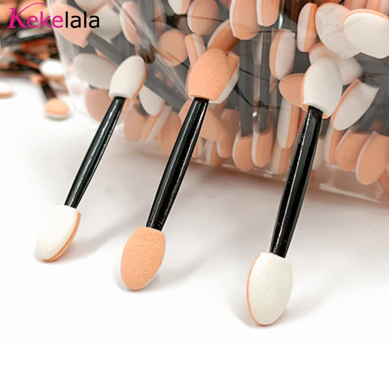 Kekelala 100Pcs/ Bag Small Portable Eyeshadow Applicators In Bulk Double Sponge Eye Shadow Brush Makeup Mini Tools Wholesale