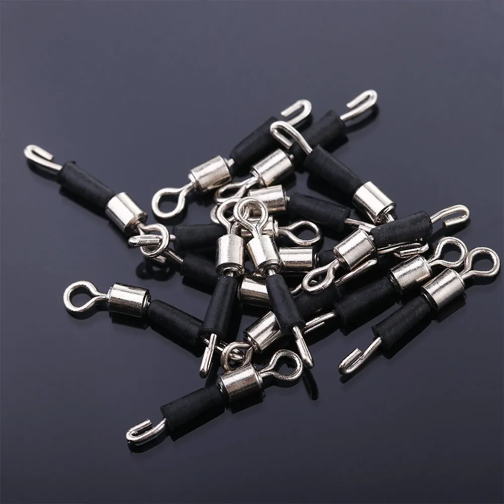 30/50pcs/lot Bearing Swivel Fishing Hook Fast Connector Solid Rings Rolling Fishing Line Quick Link Carp Fishing Accessories