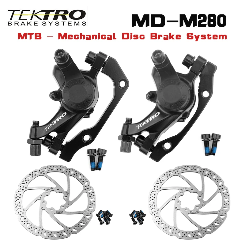 Tektro MD-M280 Mechanical Disc Brake MTB TR-160 Rotor Mountain Bike Brakes Road Bicycle Parts