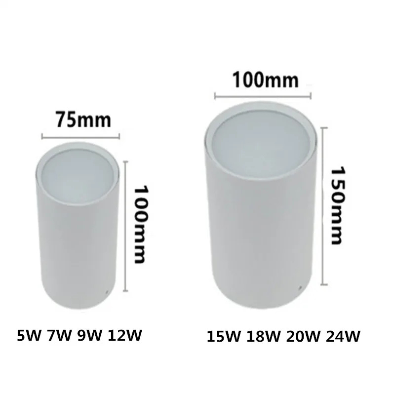 หรี่แสงได้พื้นผิวดาวน์ไลท์โคมไฟเพดาน5W 7W 9W 15W 18W 20W 24W LED COB จุด AC110/220V เพดาน