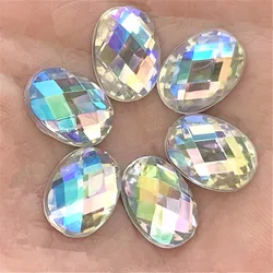 30PCS 10*14mm Round Acrylic Rhinestone Craft/Clothes Decoration Handmade Diy