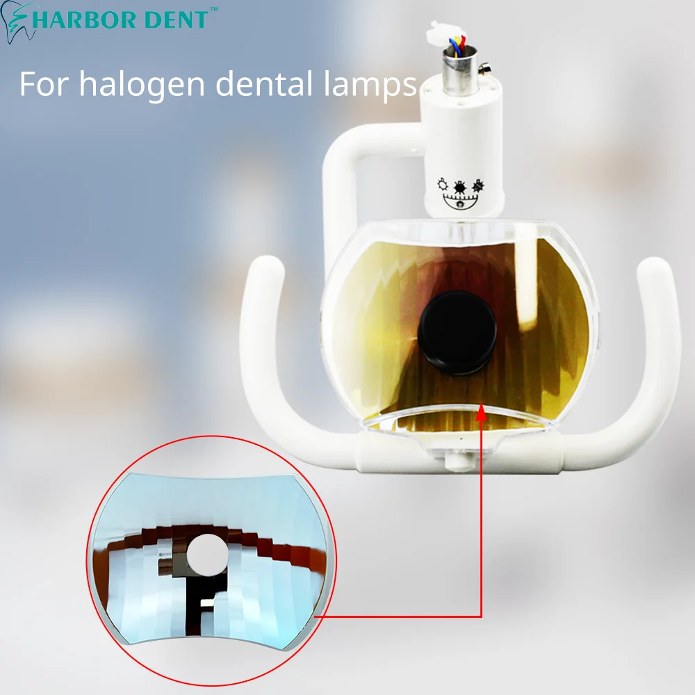 Dental Oral Halogen Lamp Shell Dental Chair Accessories Square Reflective Lenses Spare part