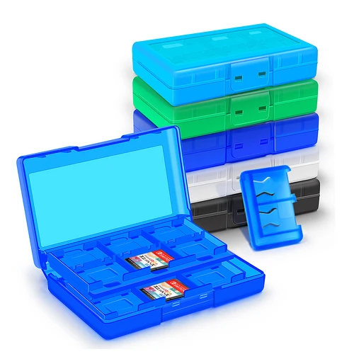 Imagen 2 del producto Con logotipo 24 en 1 funda rígida para tarjetas de juego para Nintendo Switch Oled caja de almacenamiento portátil Ns Lite funda protectora accesorios de viaje