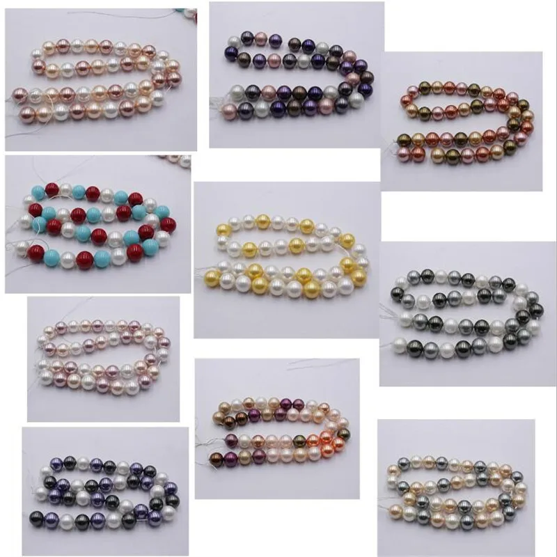 Multicolor Shell Pearl Beads Natural Round Loose Spacer Finding Beads For Jewelry Making Diy Necklace Bracelet 15\