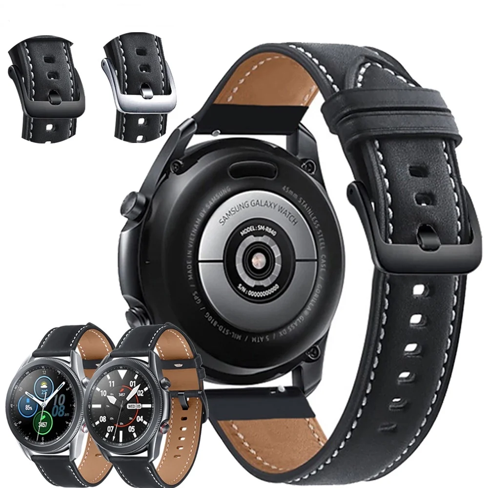 22mm 20mm Leather Bracelet For Samsung Galaxy Watch 3 41 45mm 46mm 42mm Strap For Amazfit GTR GTS 4 3 2 Watchbands For Huawei GT