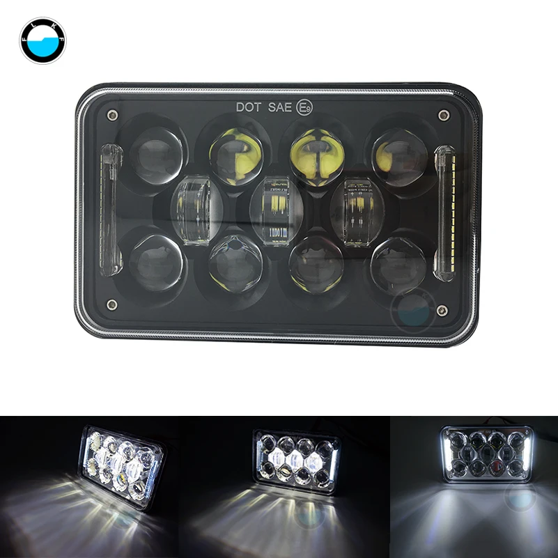 4x6 inch DOT Approved HeadLamp Square 5'' 60W Led Work Hi/Lo beam Light Truck Light System For Ford Mustang