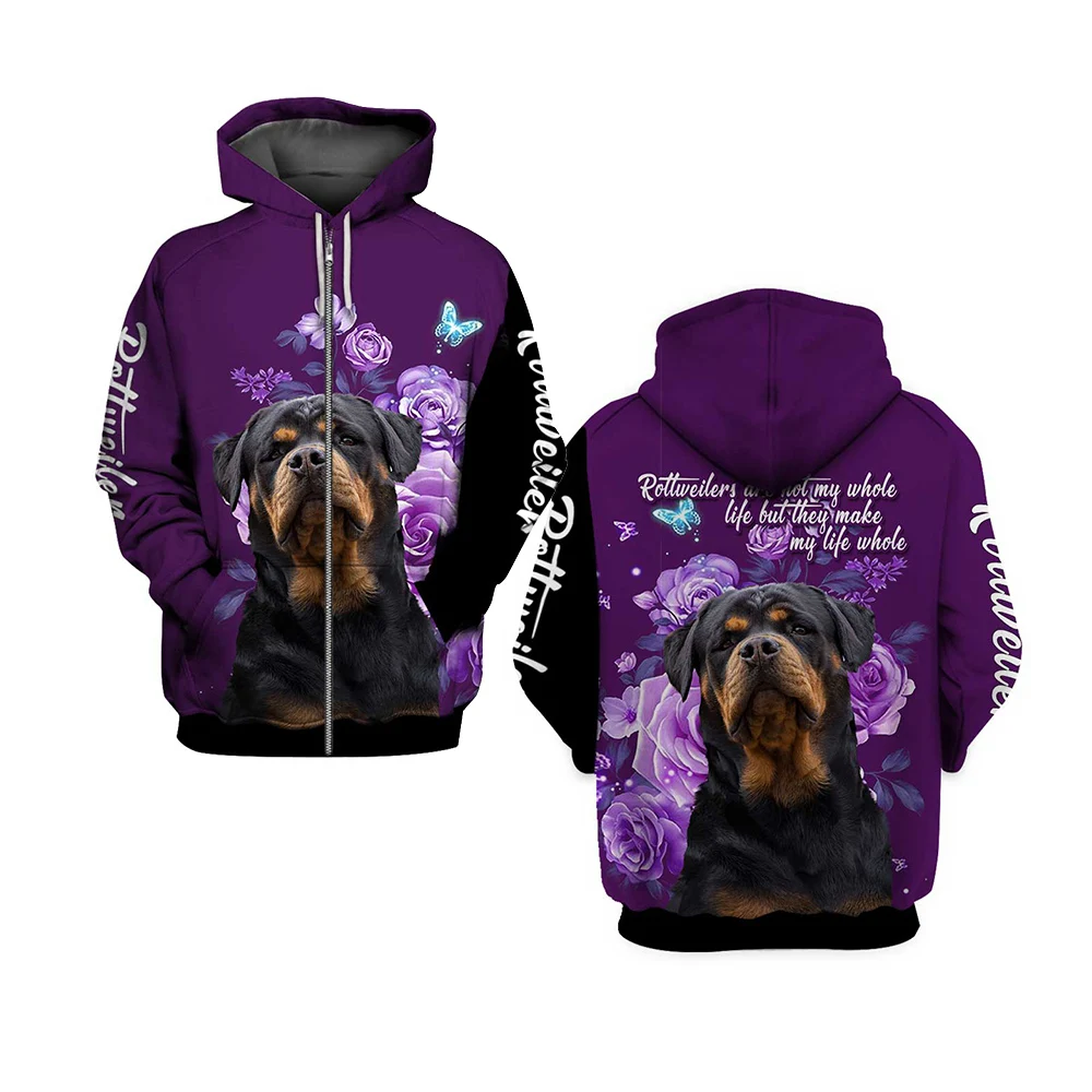 HX Animals Hoodie 3D Graphic Dog Make Life Whole Hoodies Animal Dogs Shih Tzu Sweatshirts Pullover Floral Printed Tops