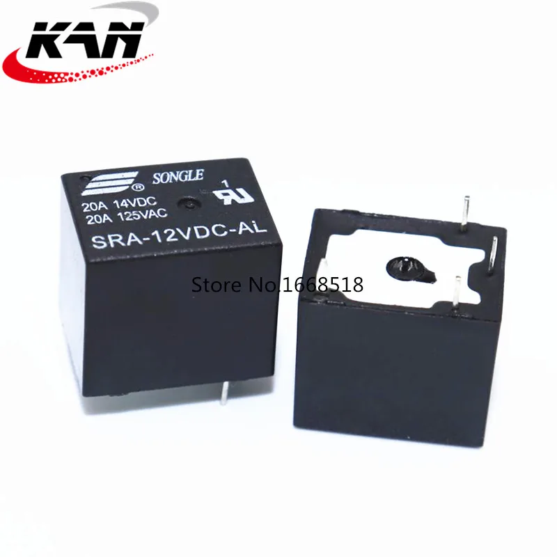 

Free Shipping 100% New Original Power Relay 50pcs/lot SRA-12VDC-CL Relay 12V 20A 5pin One Open One Close Automotive relay