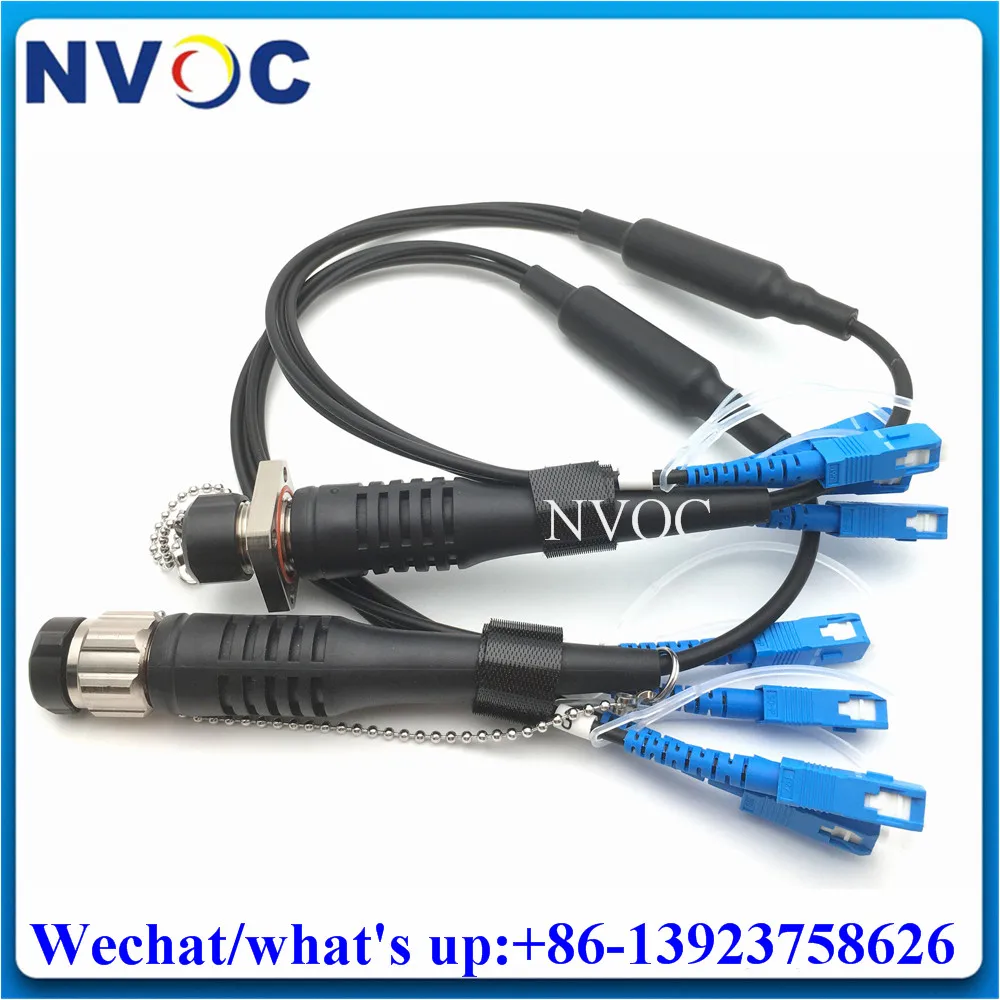 4C ODC to SC/LC/FC/ST 0.5M 4Cores SM Fiber Optical Waterproof Connector,ODC Square Female/Male to LC/ST/FC/SC Fiber Jumper Cable