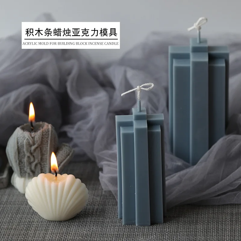 Building Block Candle Mold Handmade DIY Acrylic Mold Candle Making Supplies Resin Molds Candle Wax Molds Beeswax Mold