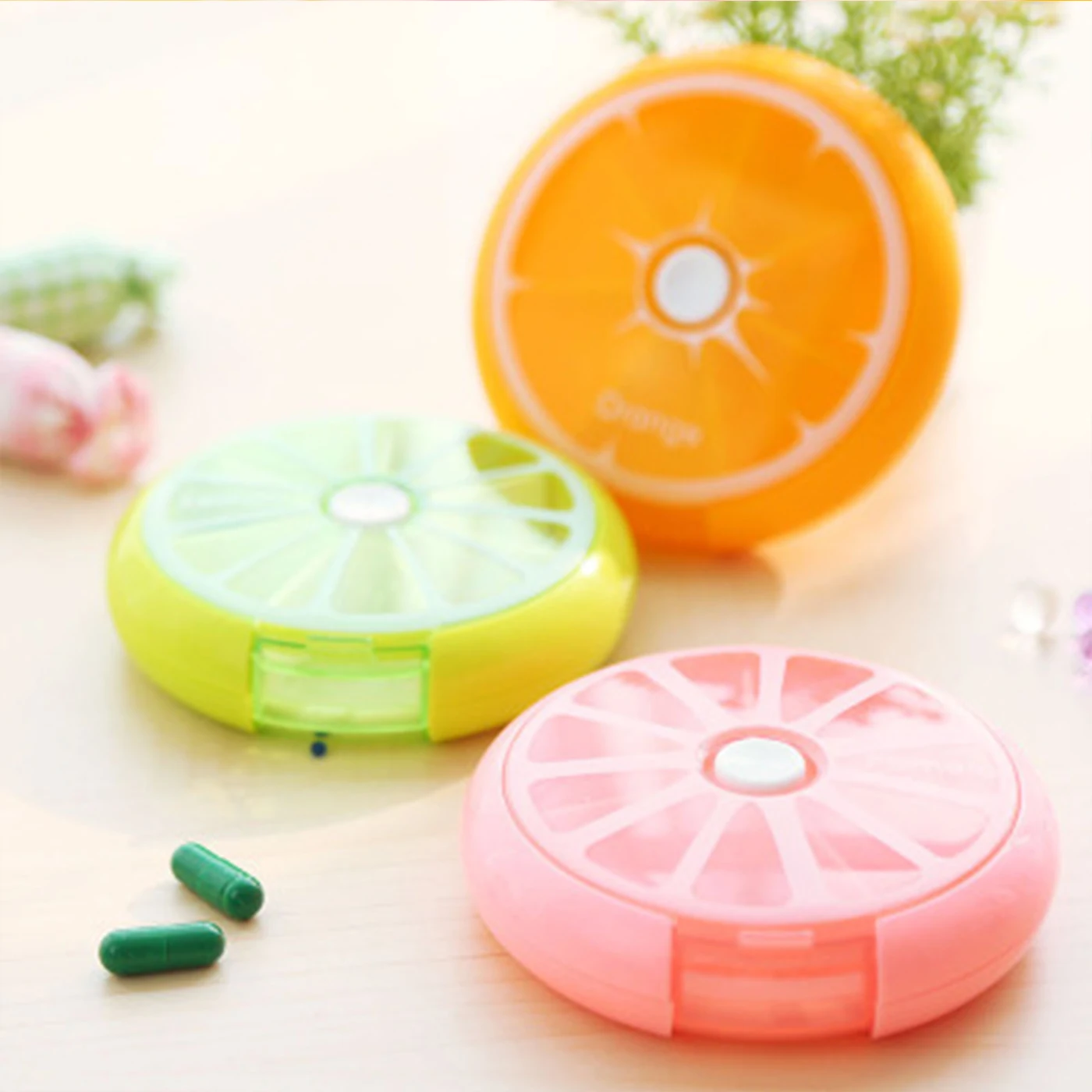 Weekly Rotating Travel Pill Box Pills Organizer Case Pocket Pill Case Home Medicine Box 7 Days Pill Container Storage Capsule