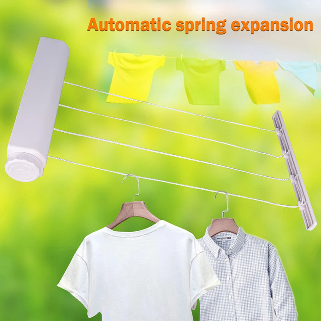 Automatic Clothesline Laundry Drying Rack Clothing Towel er Washing Line Rope Household Bathroom Clothes Dryer Accessory