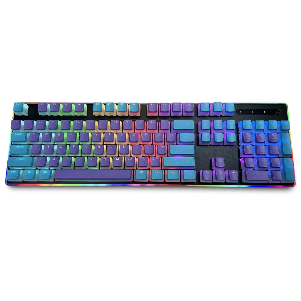 Blue purple Pudding pudding keycap108Double Shot PBT pudding keycap Ansi/ISO-Oem configuration 60%/87/104/108 switch backlit mec