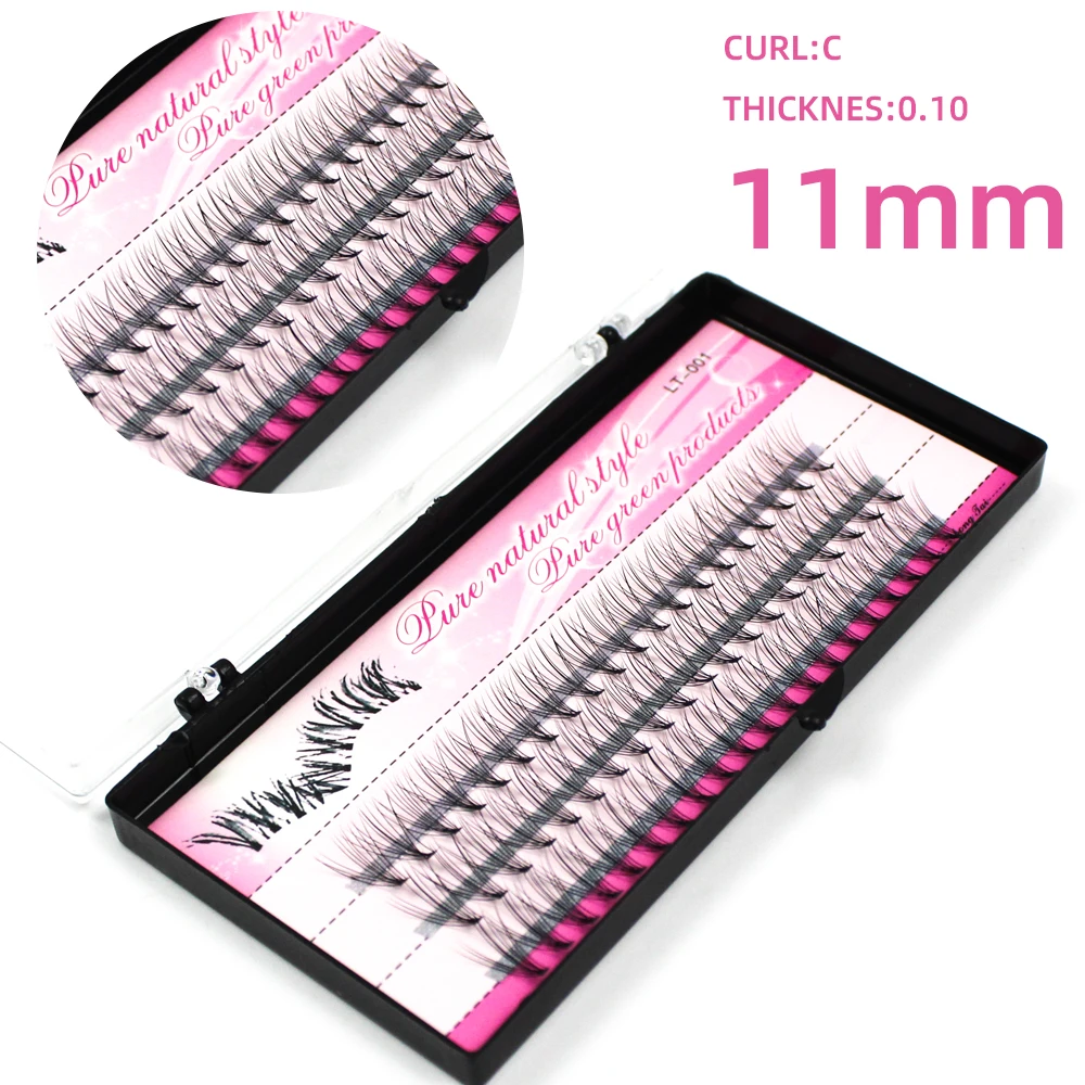 60pcs Individual Cluster Eye Lashes Professional Makeup Grafting Fake False Eyelashes for Eyelash Extensions False Eyelashes Tab