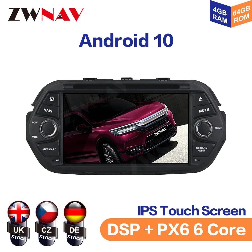 Android 10.0 IPS Screen For FIAT EGEA 2016 Car Multimedia Player Navigation Audio Radio Stereo Head Unit Gps 1 dinb GPS con DVD