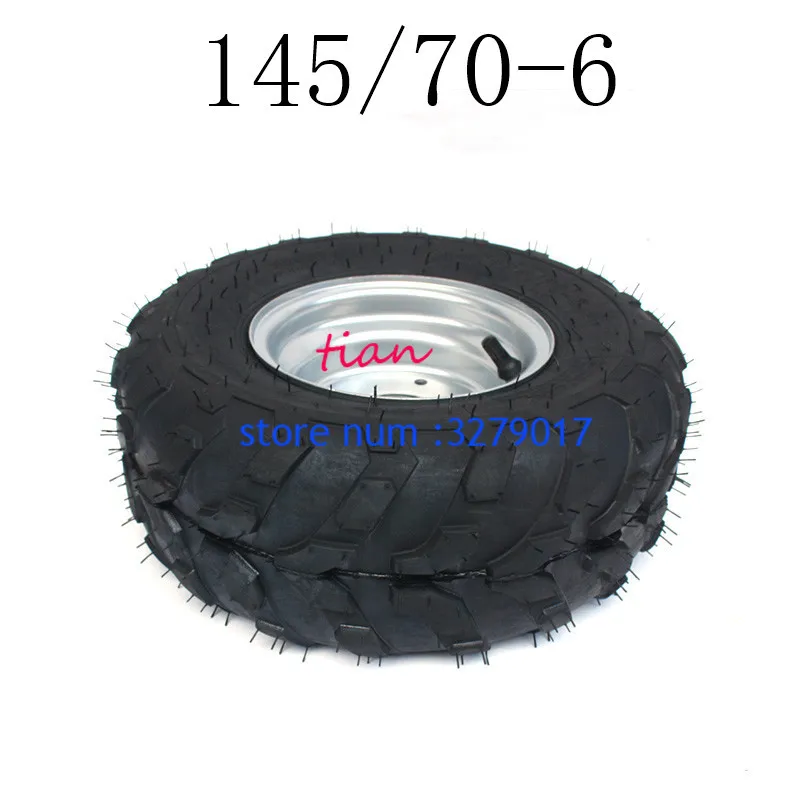 Good Quality 6 Inch ATV Wheels 145/70-6 Tire Tyre for 6 Inch Iron Wheel Rims Fits Go Kart Buggie Atv Quad