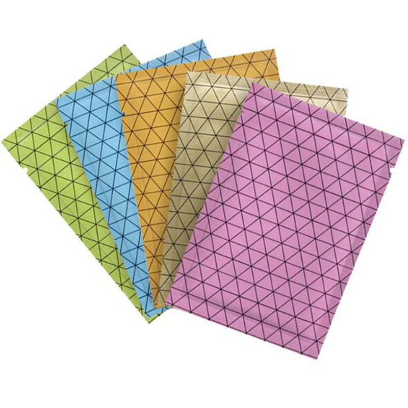 

3000pcs/lot 2 Size Open Top Color Plaid Open Top Pure Aluminum Foil Bag Herbal Powder Packaging Bag Heat Sealing Vacuum Bag