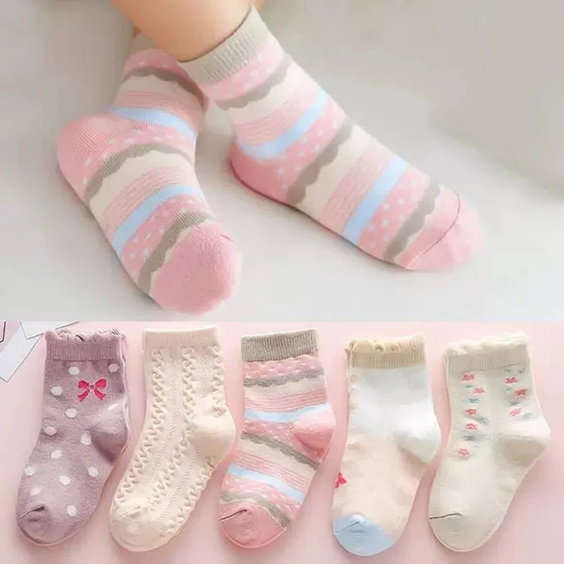 1 Pari/Lot Random Color Children's Socks for Girls Boys Cotton Fashion Baby Little Strawberry Cherry Children Clothes Accessorie