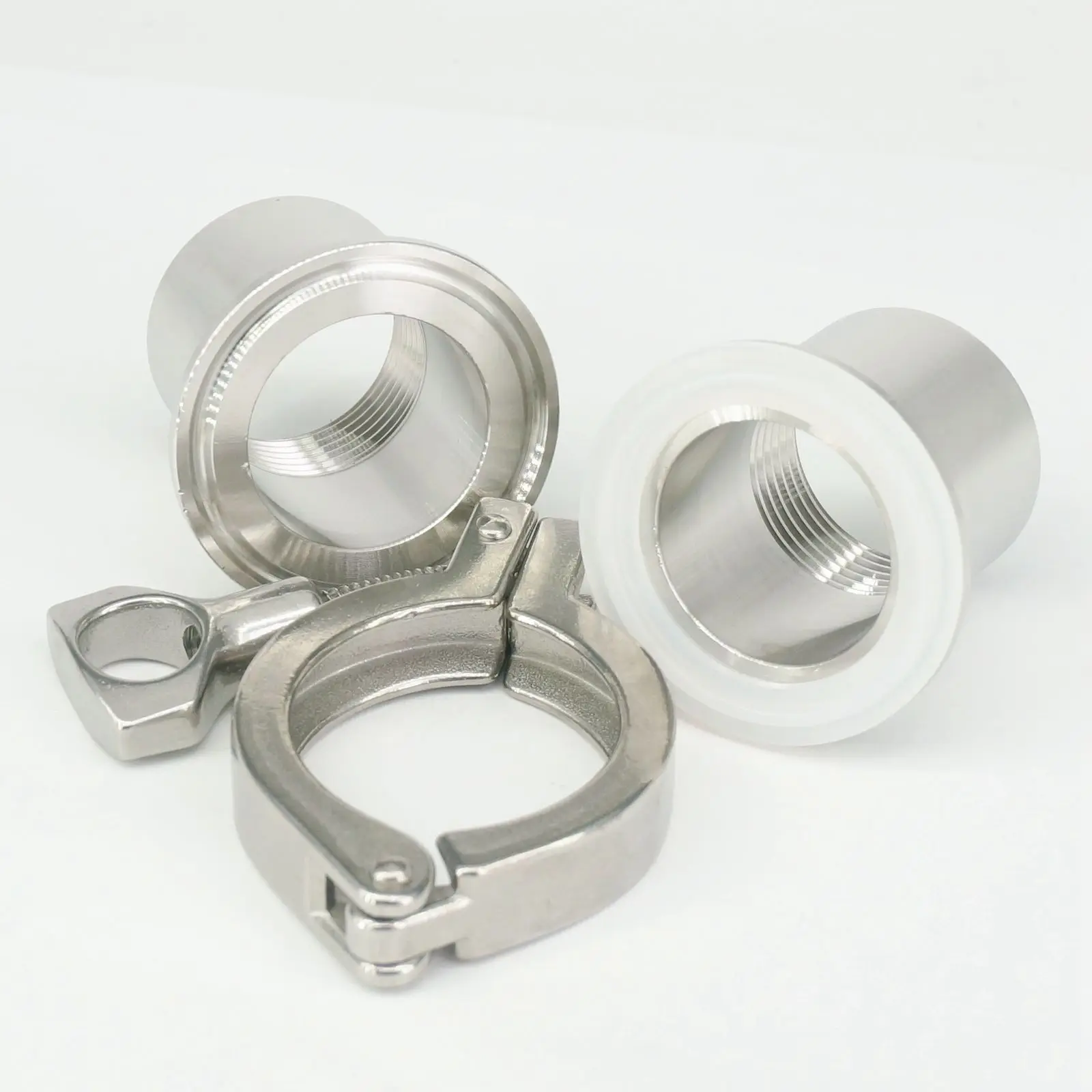 Set of (2 Ferrule Fittings+1 Clamp+1 Gasket) 1/4