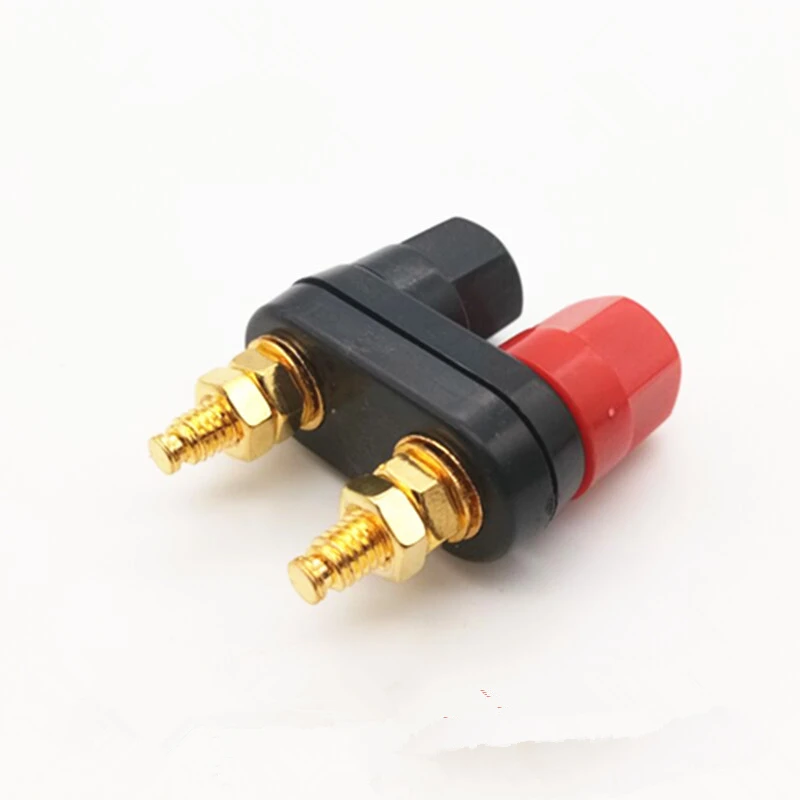 10pcs/lot Gold - plated double hexagonal power amplifier binding post red - black power hexagonal double binding post