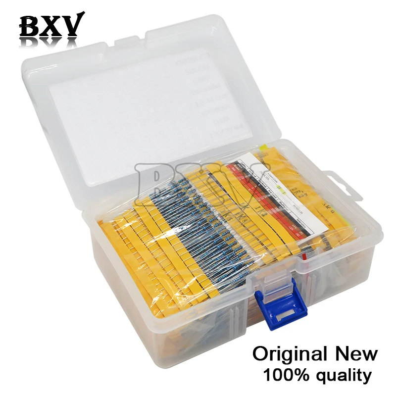 2600PCS/LOT 130 Values 1/4W 0.25W 1% Metal Film Resistors Assorted Pack Kit Set Lot Resistors Assortment Kits Fixed Resistor