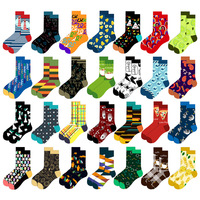 Harajuku Socks high quality cartoon Doodle astronaut Pattern Long Tube Happy Men Socks Novelty Skateboard Crew Casual Crazy Sock