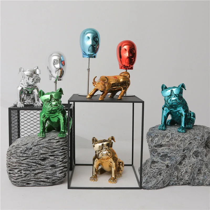 Abstract Color Electroplated Male Model Window Animal Ornaments Hot Sale