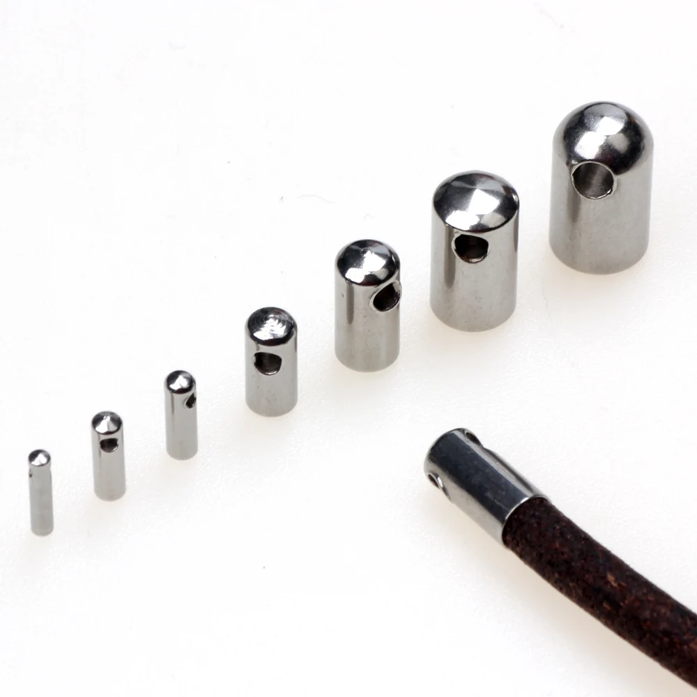 Inside Diameter 1mm-6mm Stainless Steel Clasps Hooks Cords End Caps For Bracelet Necklace DIY Jewelry Findings Making