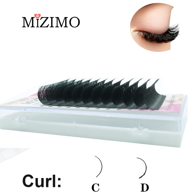 

MIZIMO Новые 20 мм длинные черные прививки ресницы C/D/DD Профессиональные Накладные ресницы для наращивания