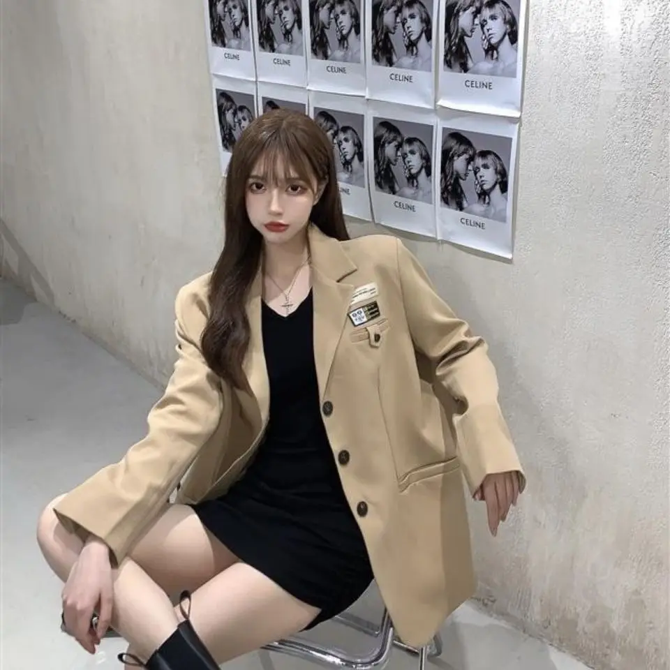 2022 Spring and Autumn New Small Suit Women Jacket Casual Loose All-match Korean Women's College Style Jacket