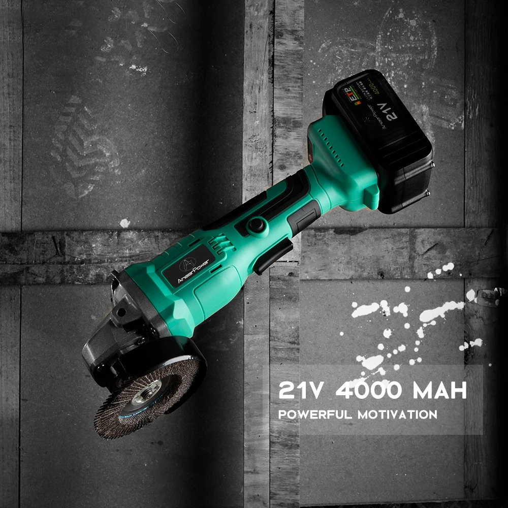 3 Speed Adjustable Polishing Brushless 21V Wireless Electric Angle Grinder Cordless Rechargeable Lithium Battery Cutting Machine
