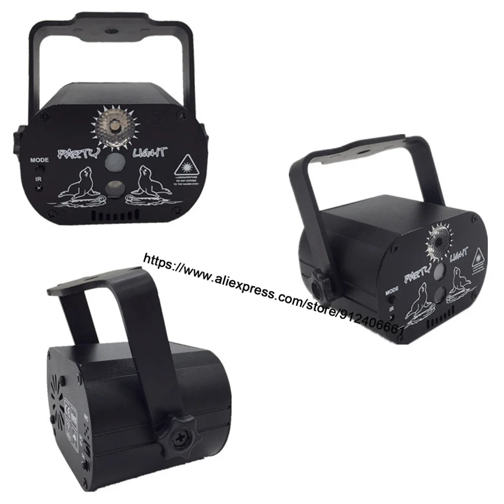 Mini RGB Disco Light DJ LED Laser Stage Projector Red Blue Green Lamp USB Rechargeable Wedding Birthday Party DJ Lamp