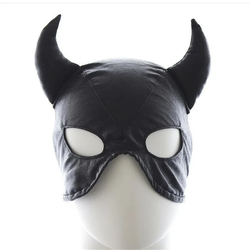 Adult Games Sexy Latex Faux Gay Leather Sex Mask Men and Women Animal Bondage Fetish Mask Erotic Toys Sex Products for Couples