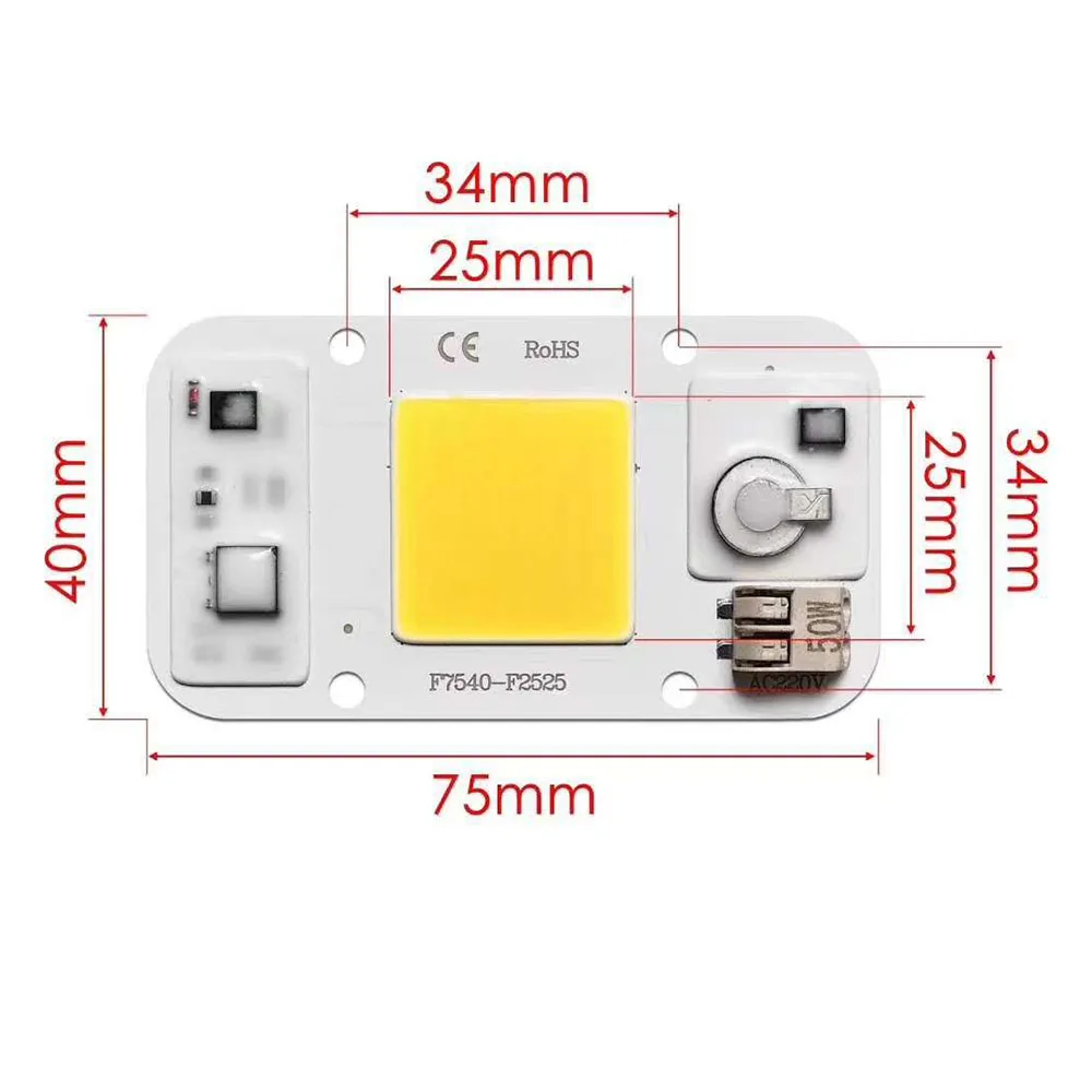 A microplaqueta conduzida do rgb da espiga, 50w, ac220v, nenhum motorista da necessidade, lâmpada exterior da planta, espectro completo, caixa crescente da barraca, iluminação interna da planta aquática