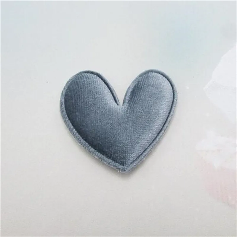 40 Stück/Lot 4,8 cm Gemischte Farben Gepolsterte Flauschige Herzförmige Applikationen für Haarspangen-Zubehör und Kinder-DIY-Aufnäher – Detail 5
